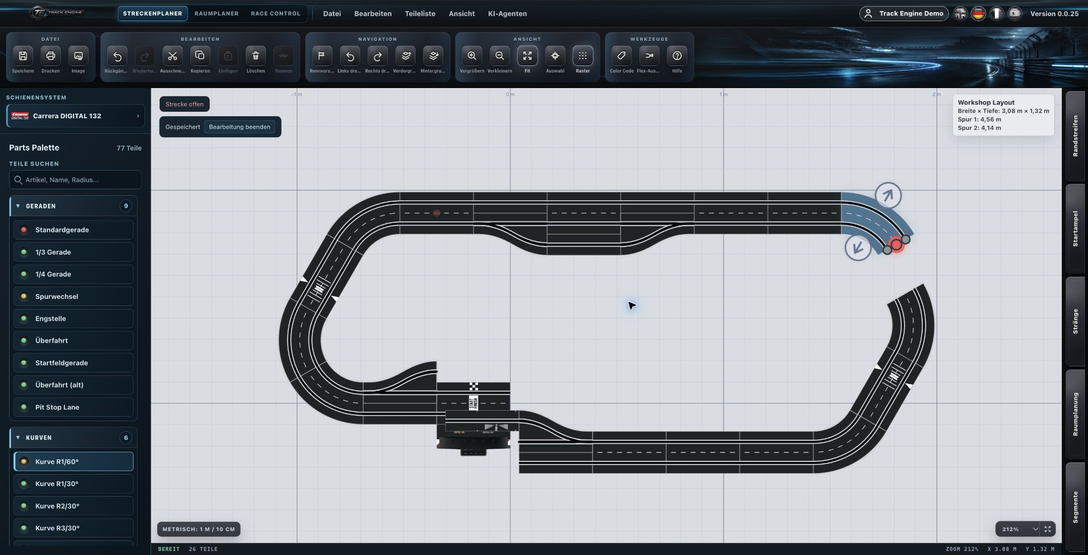 Track Planner: getrennte Streckenabschnitte
