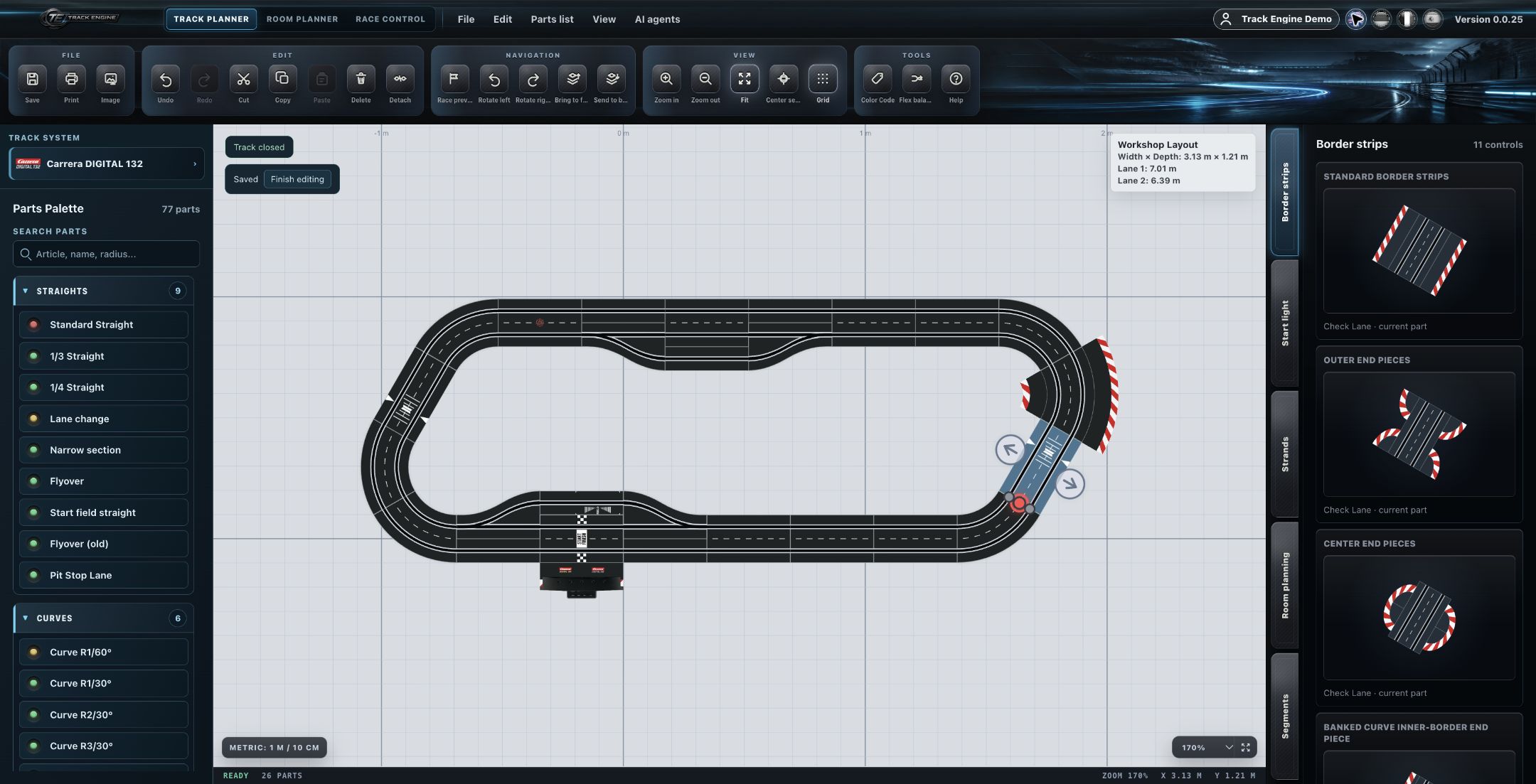 Track Planner: border strips in a layout context