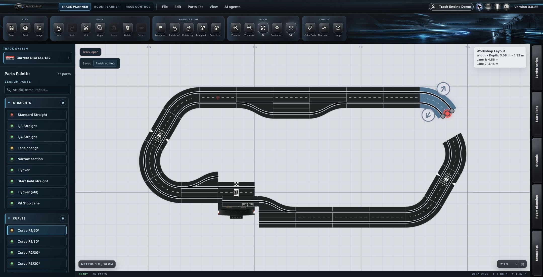 Track Planner: separated track sections