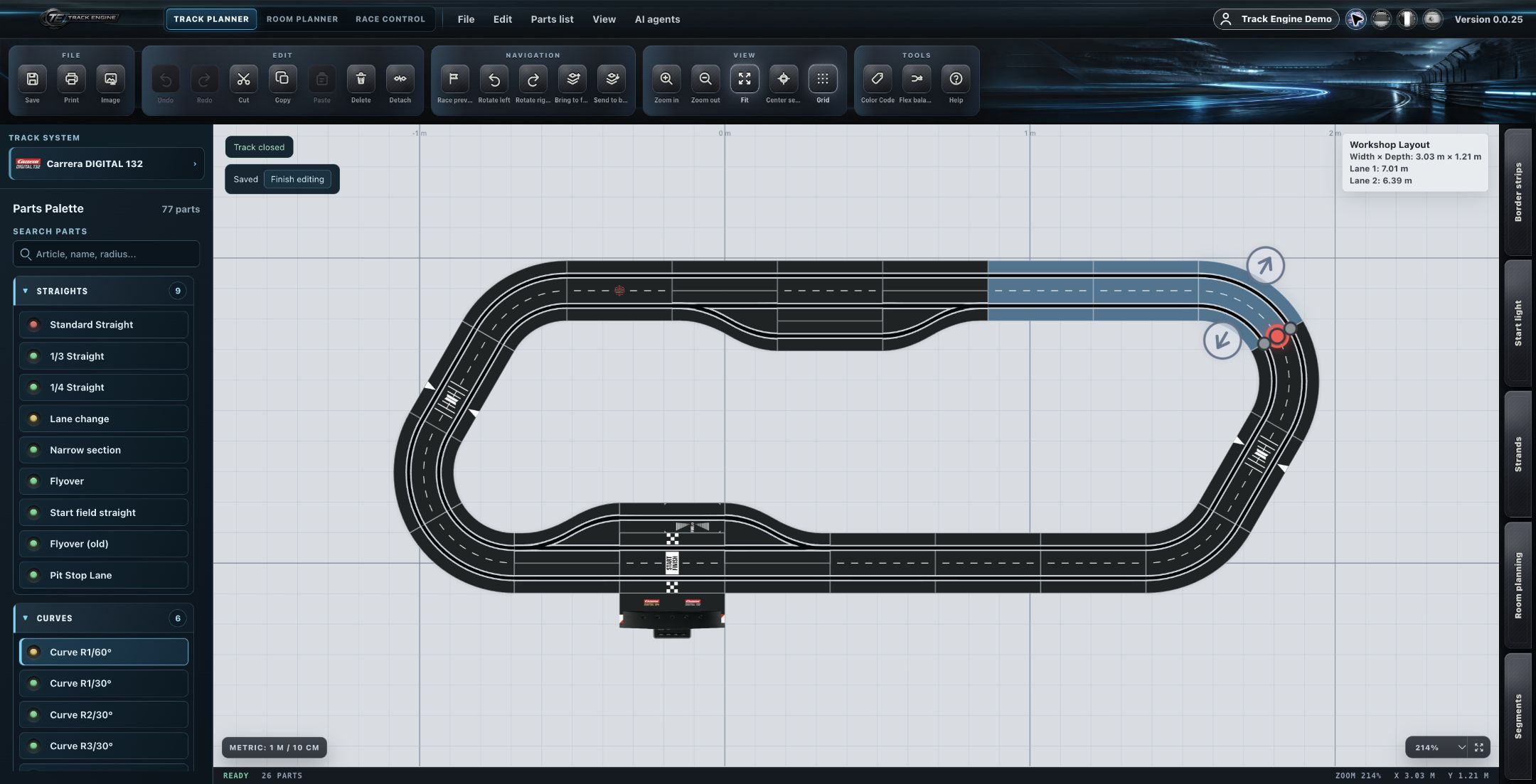 Track Planner: track before splitting
