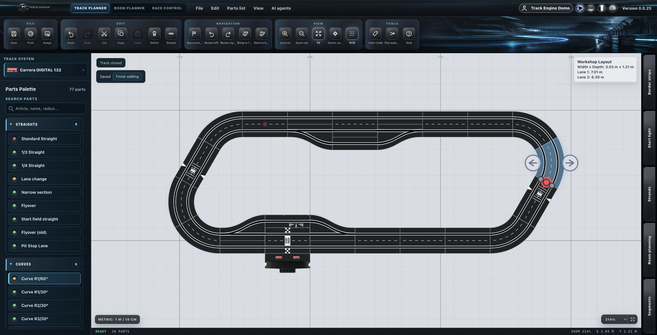 Track Planner: reconnected track
