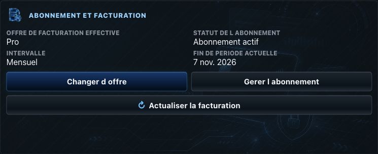 Abonnement et accès à la gestion des factures et paiements