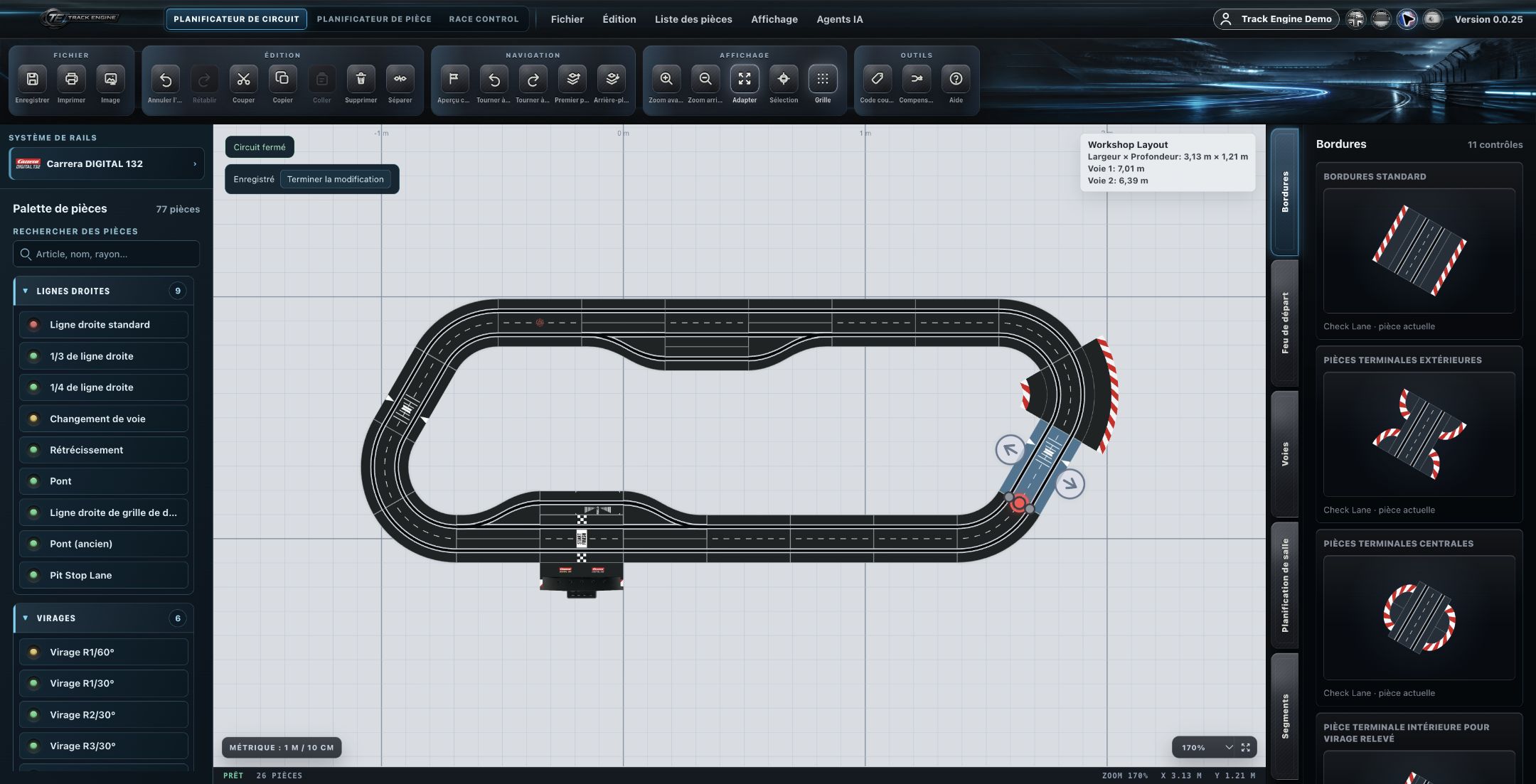 Track Planner : bordures de piste dans le contexte d'un circuit