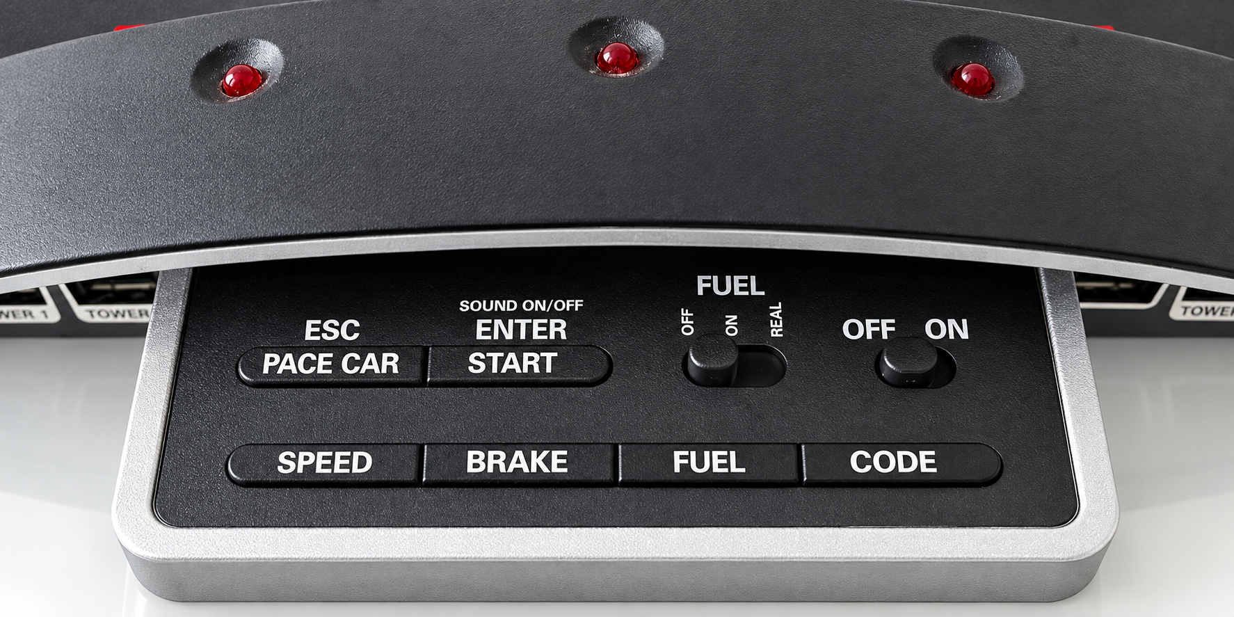 Close-up of the buttons and LEDs of the Control Unit