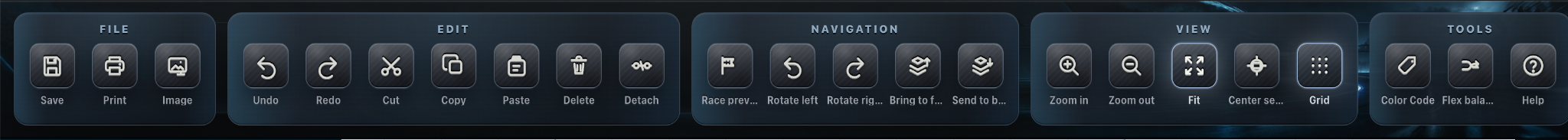 Track Planner toolbar