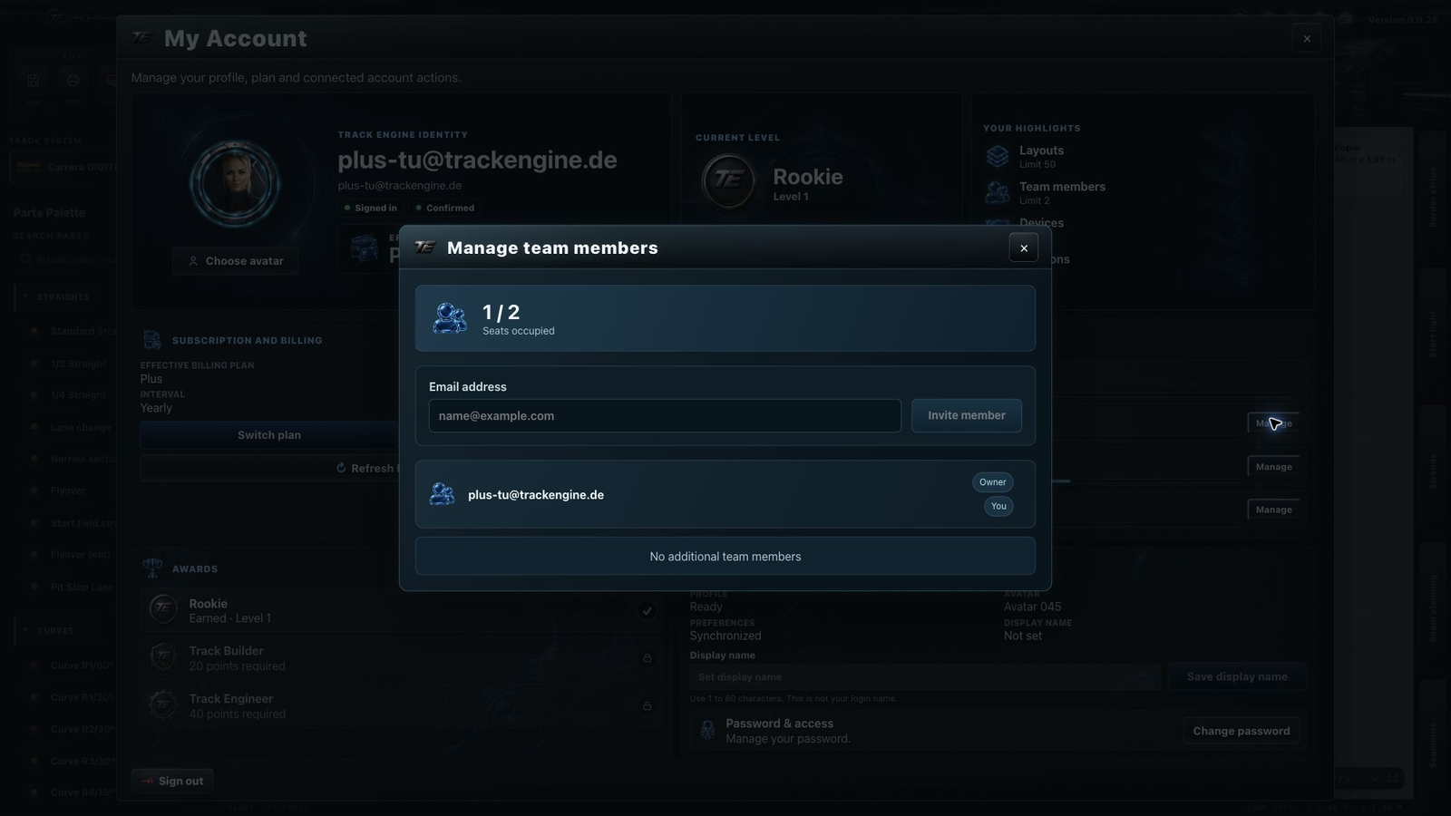 Manage team members: user places and members in a Plus workspace