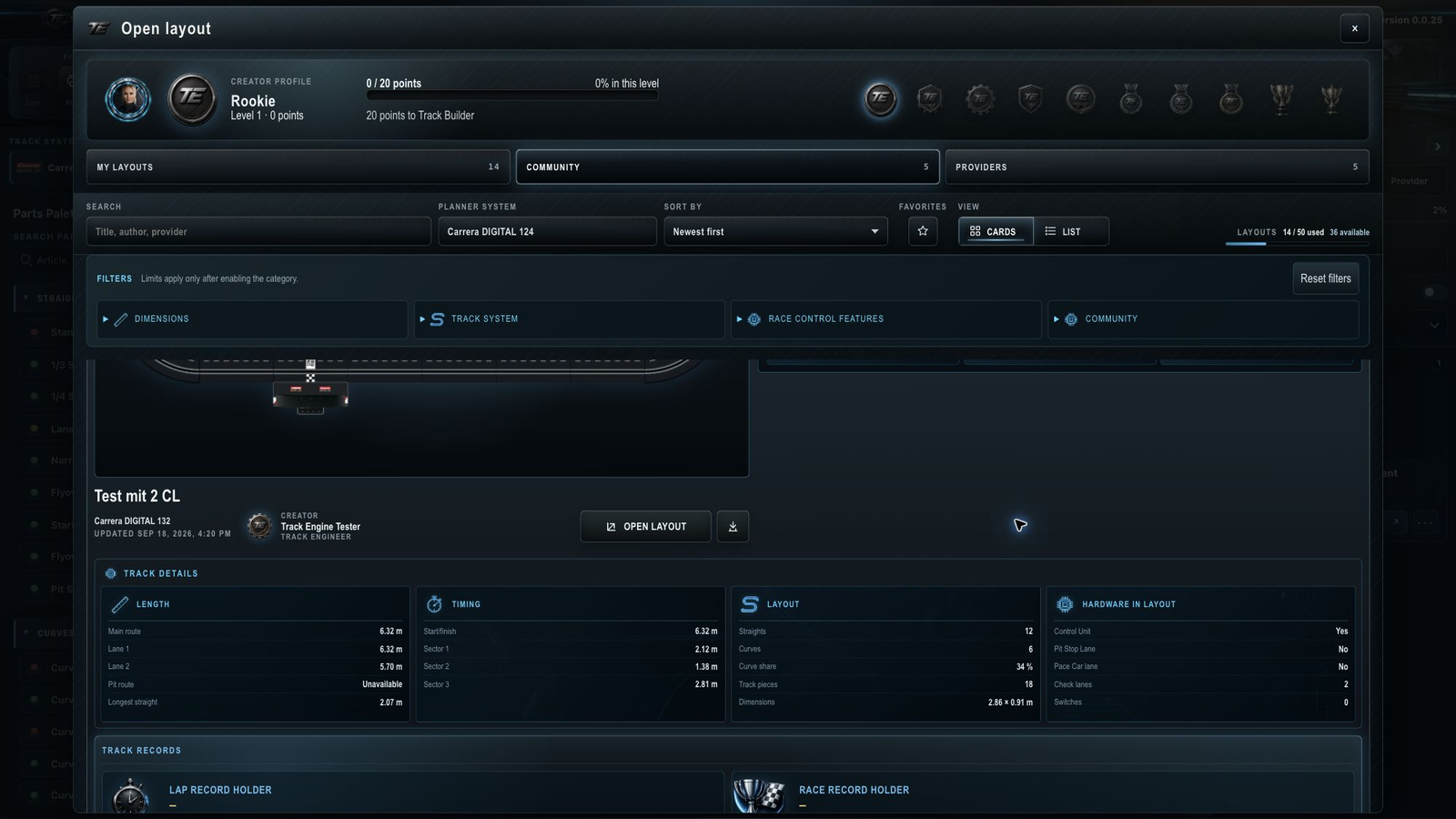 Track Engine: Community track details