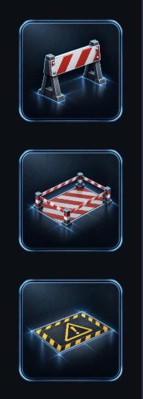 Object toolbar: Obstacle, Blocked Area, Warning Area