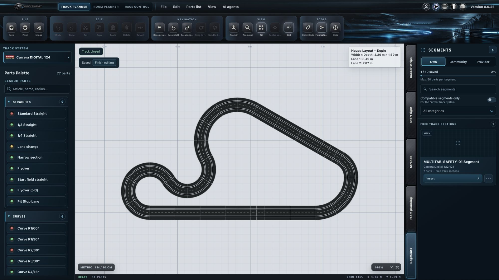 Track Engine: Own saved segments