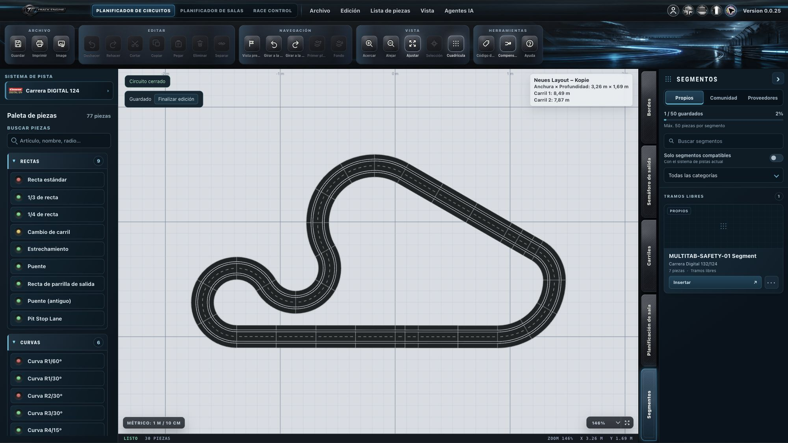 Track Engine: Segmentos propios guardados