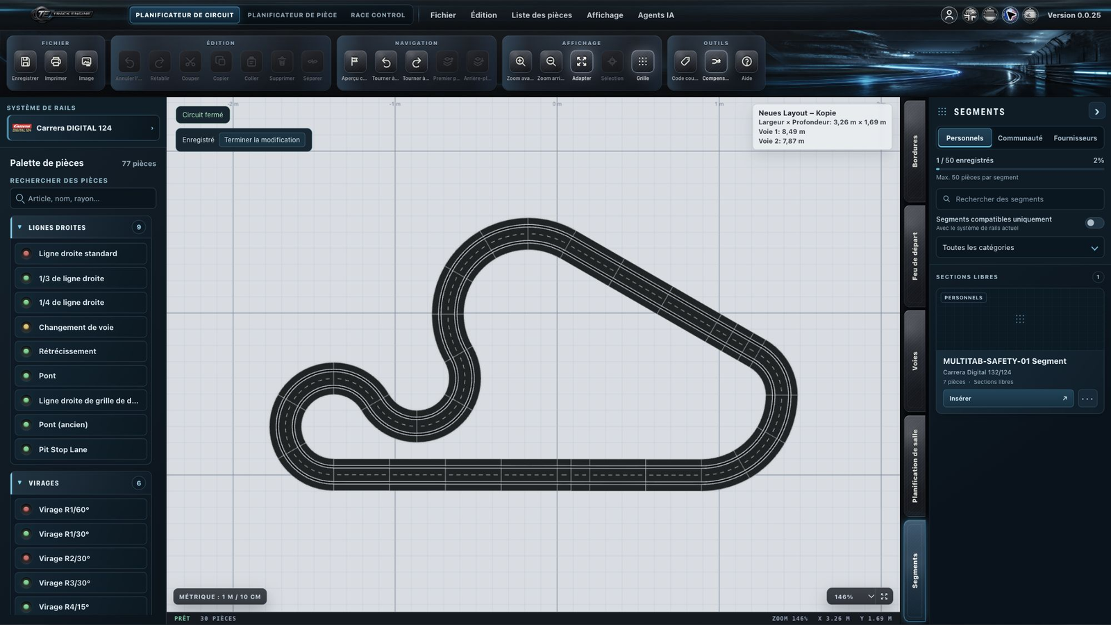 Track Engine : Segments personnels enregistrés