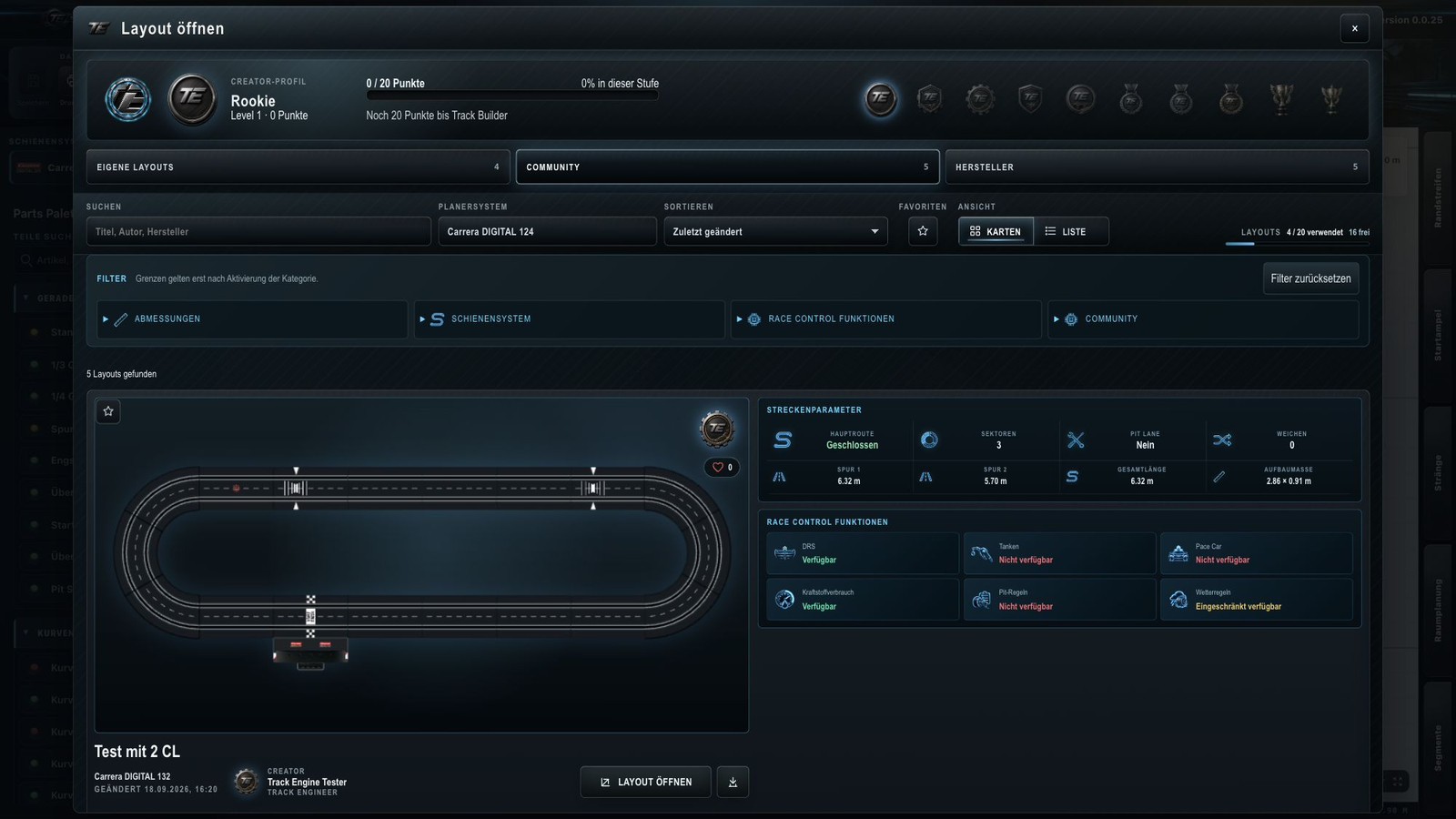 Community-Bereich zum Entdecken von Layouts